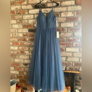 Revelry - Penelope Tulle Dress (size 6, petite, dusty blue, NWT)